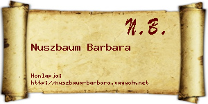 Nuszbaum Barbara névjegykártya